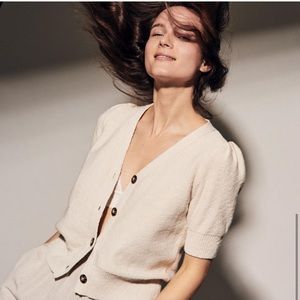 Madewell Short Sleeve Cardigan Sweater Tee